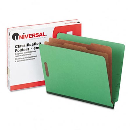 Universal Battery Universal 10317 Pressboard End Tab Folders  Letter  6-Section  Green  10/box 10317